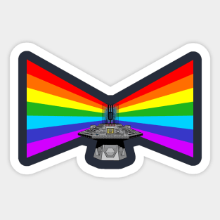 Tardis Console Rainbow Time Warp Sticker